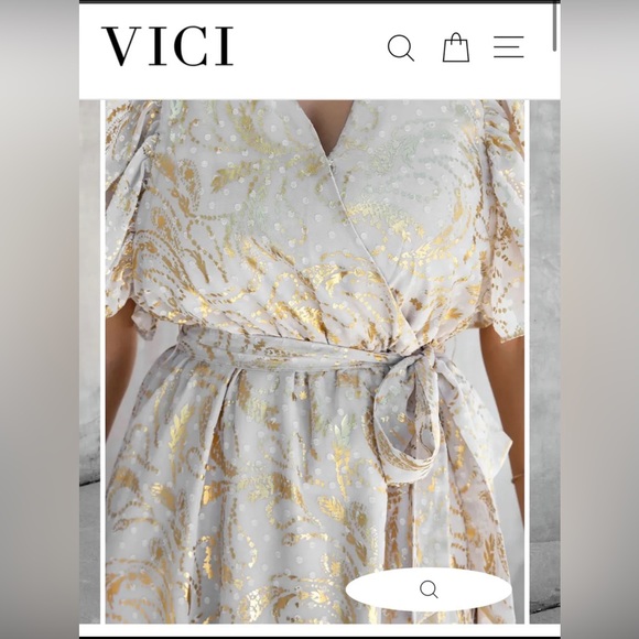 White and gold midi dress - Picture 2 of 4